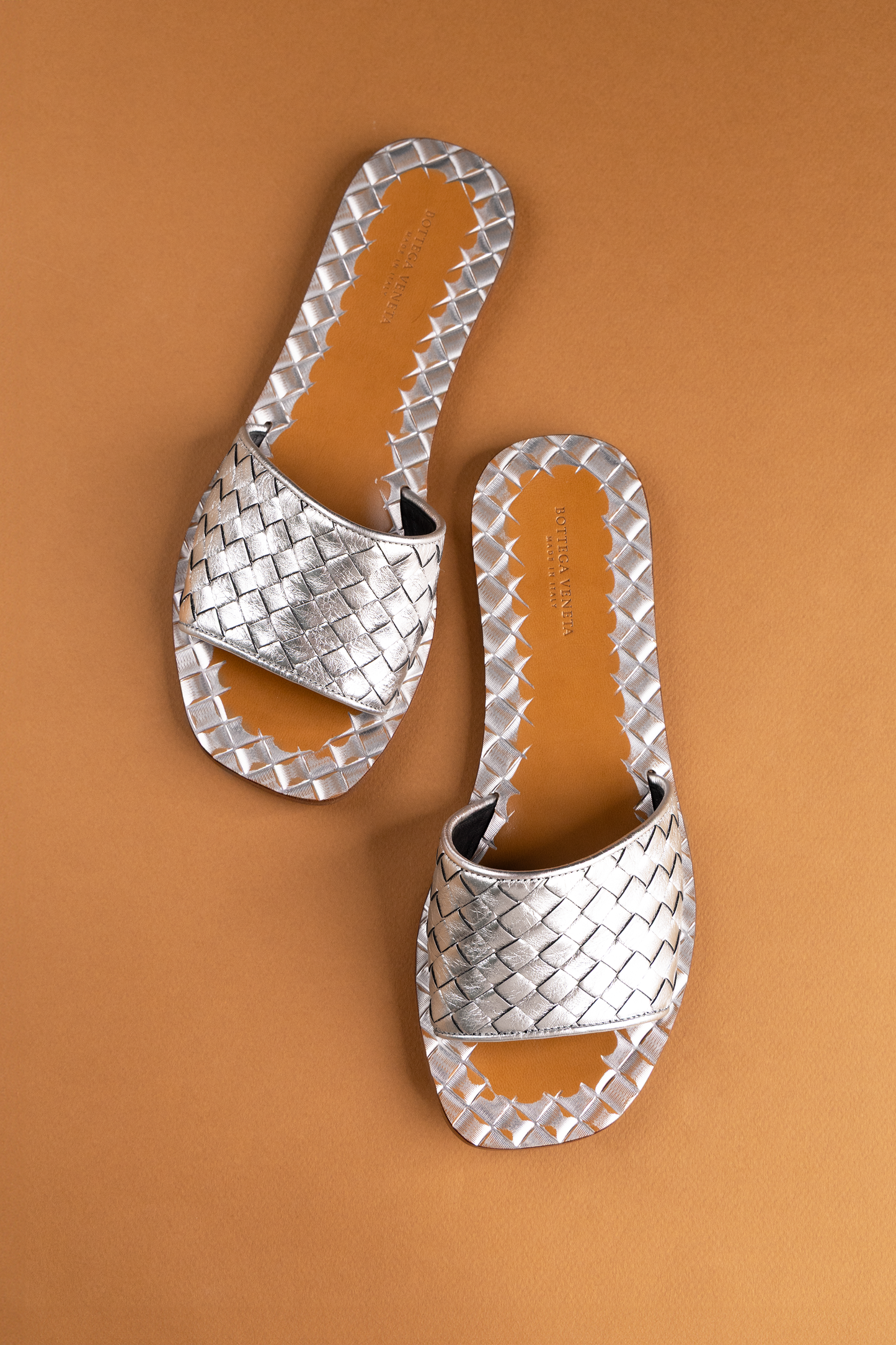 Bottega Veneta Silver Sandals