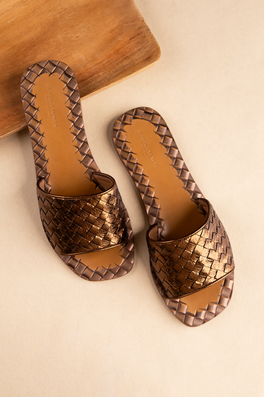 Bottega Veneta Bronze Sandals