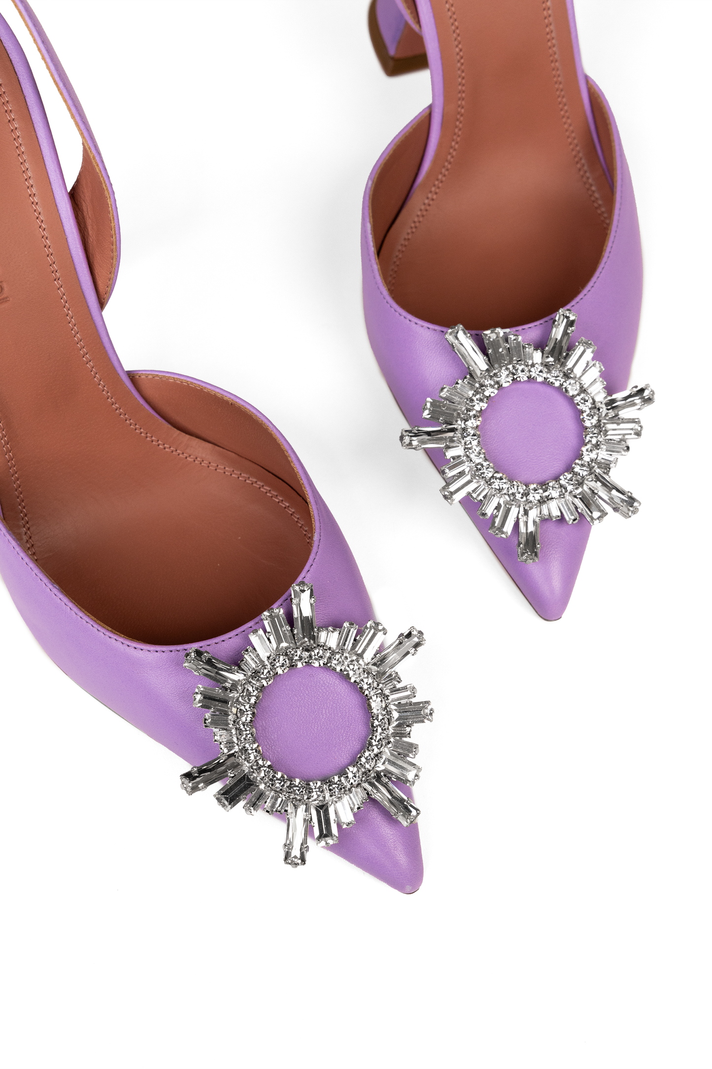 Amina Muaddi Begum Light Purple Slingback Pumps