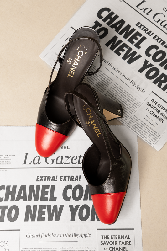 Chanel Slingbacks in Dark Brown/Red
