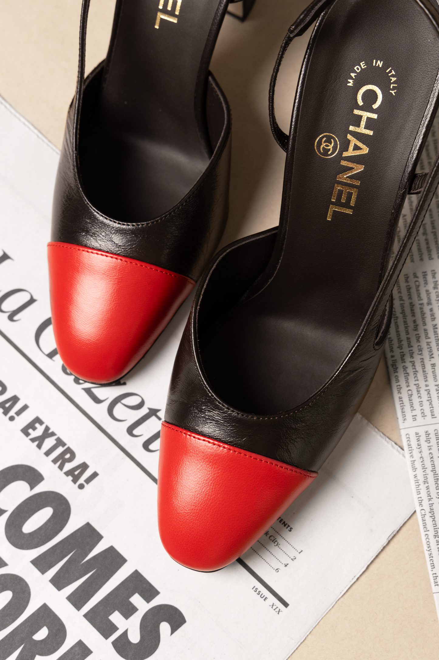 Chanel Slingbacks in Dark Brown/Red