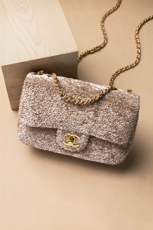 Chanel Mini Sequin Flap Bag in Rose