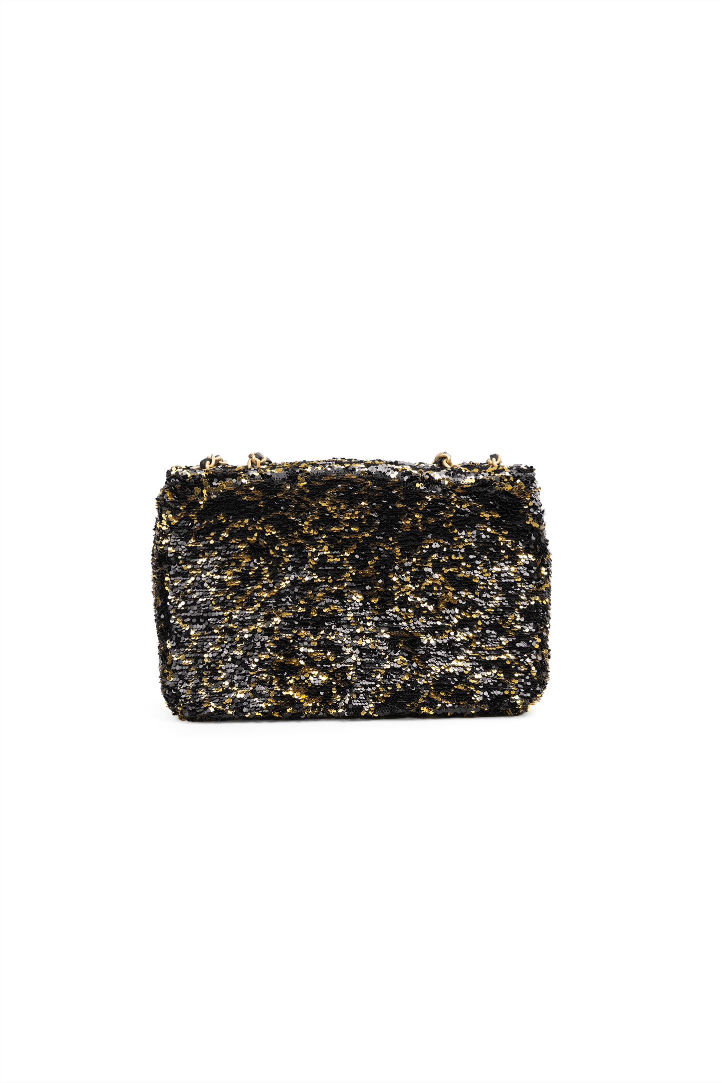 Chanel Mini Sequin Flap Bag in Black/Gold
