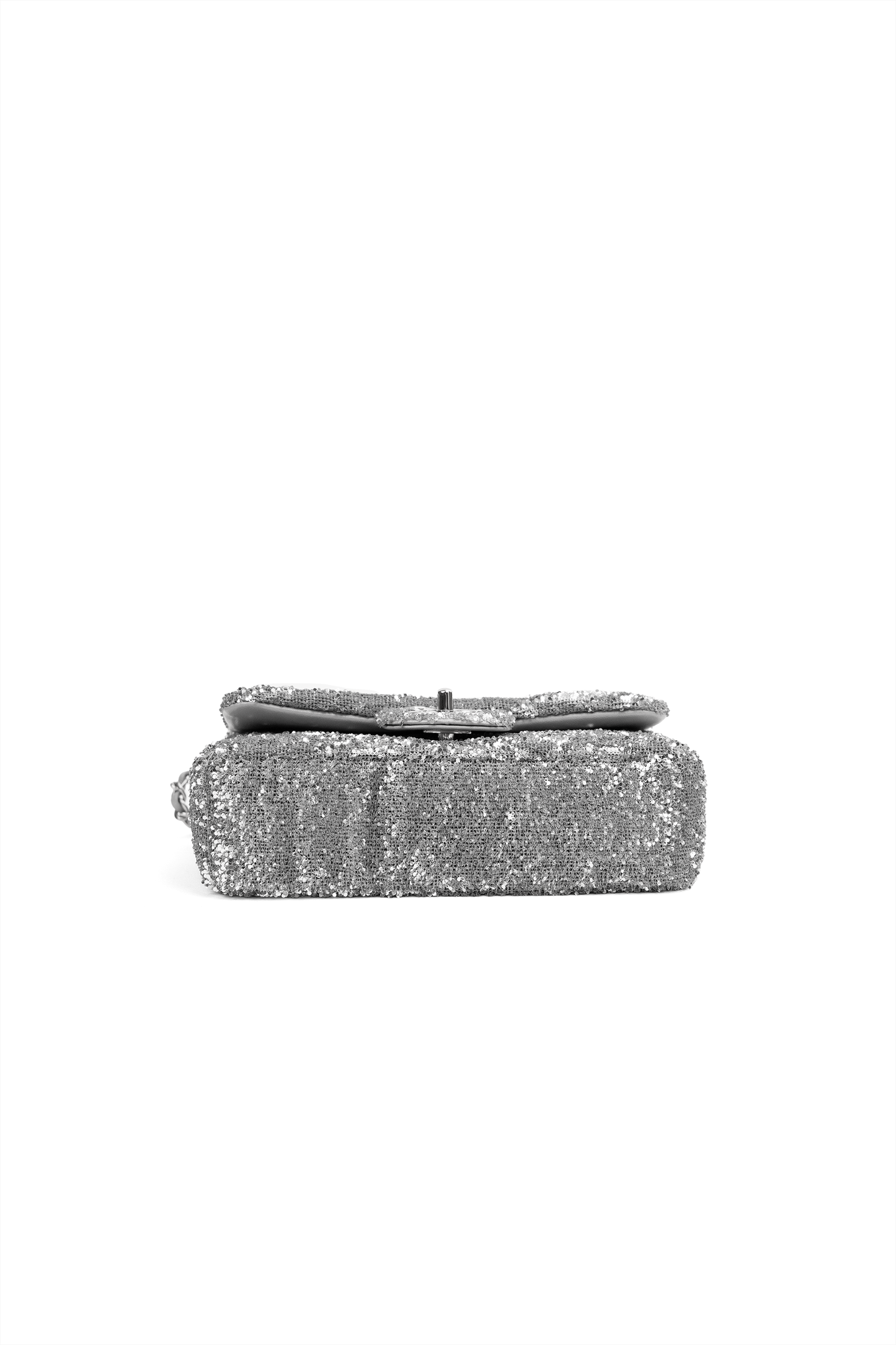 Chanel Mini Sequin Flap Bag in Silver
