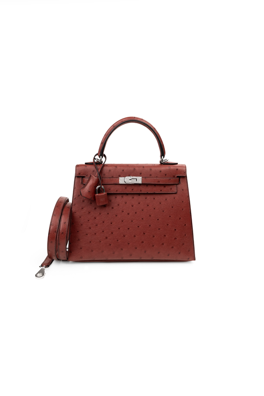 Hermès Kelly 25 Ostrich in Rouge H PHW