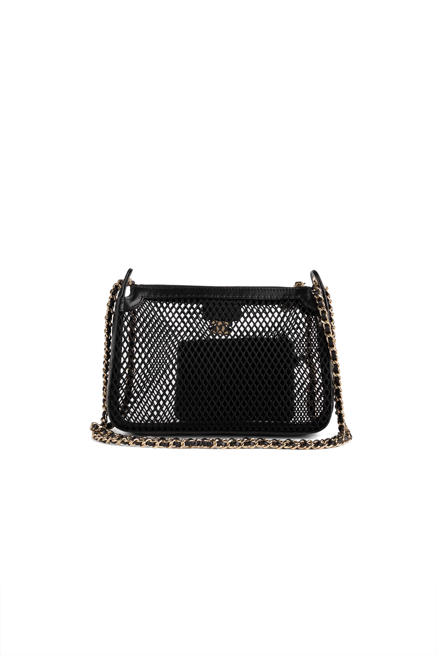 Chanel Black Mesh Clutch with Chain