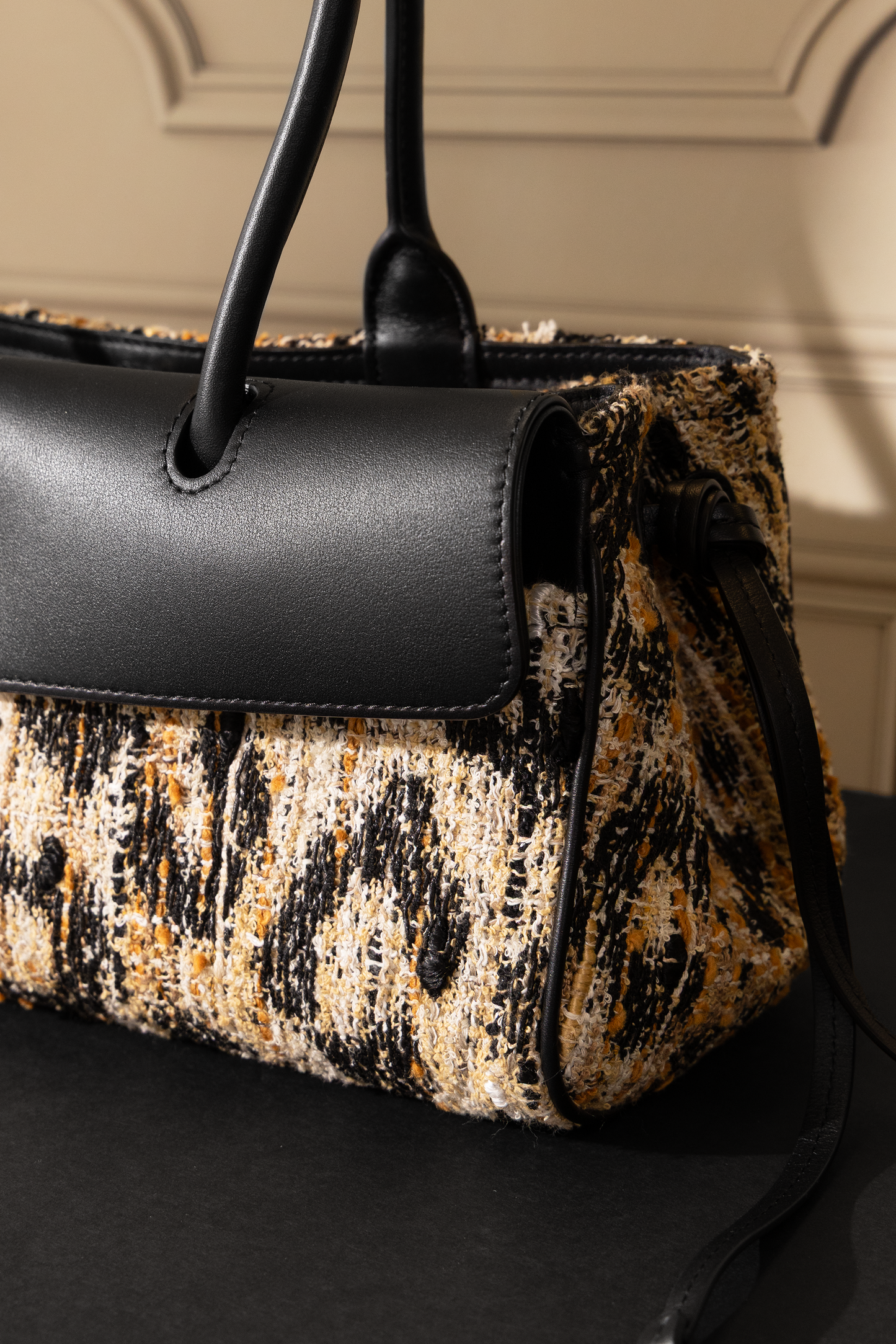 Chanel Small Shopping Bag in Black/Leopard Print