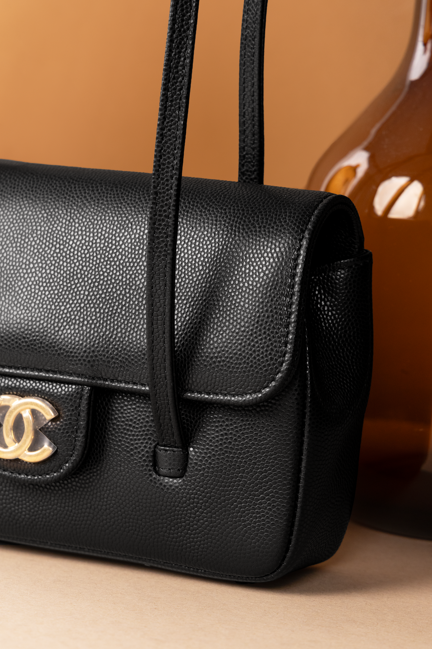 Chanel Mini Caviar Preppy Bag in Black