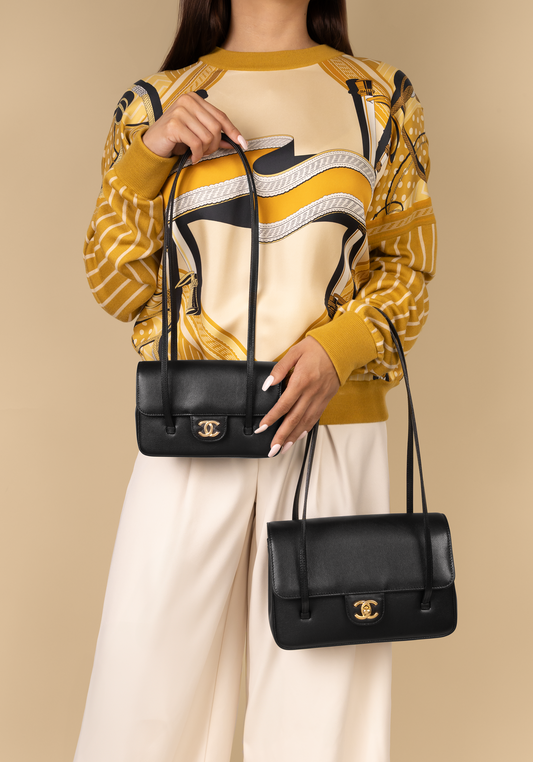 Chanel Mini & Small Caviar Preppy Bag in Black