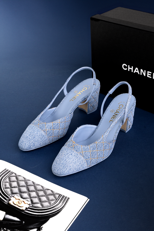 Chanel Denim Slingbacks