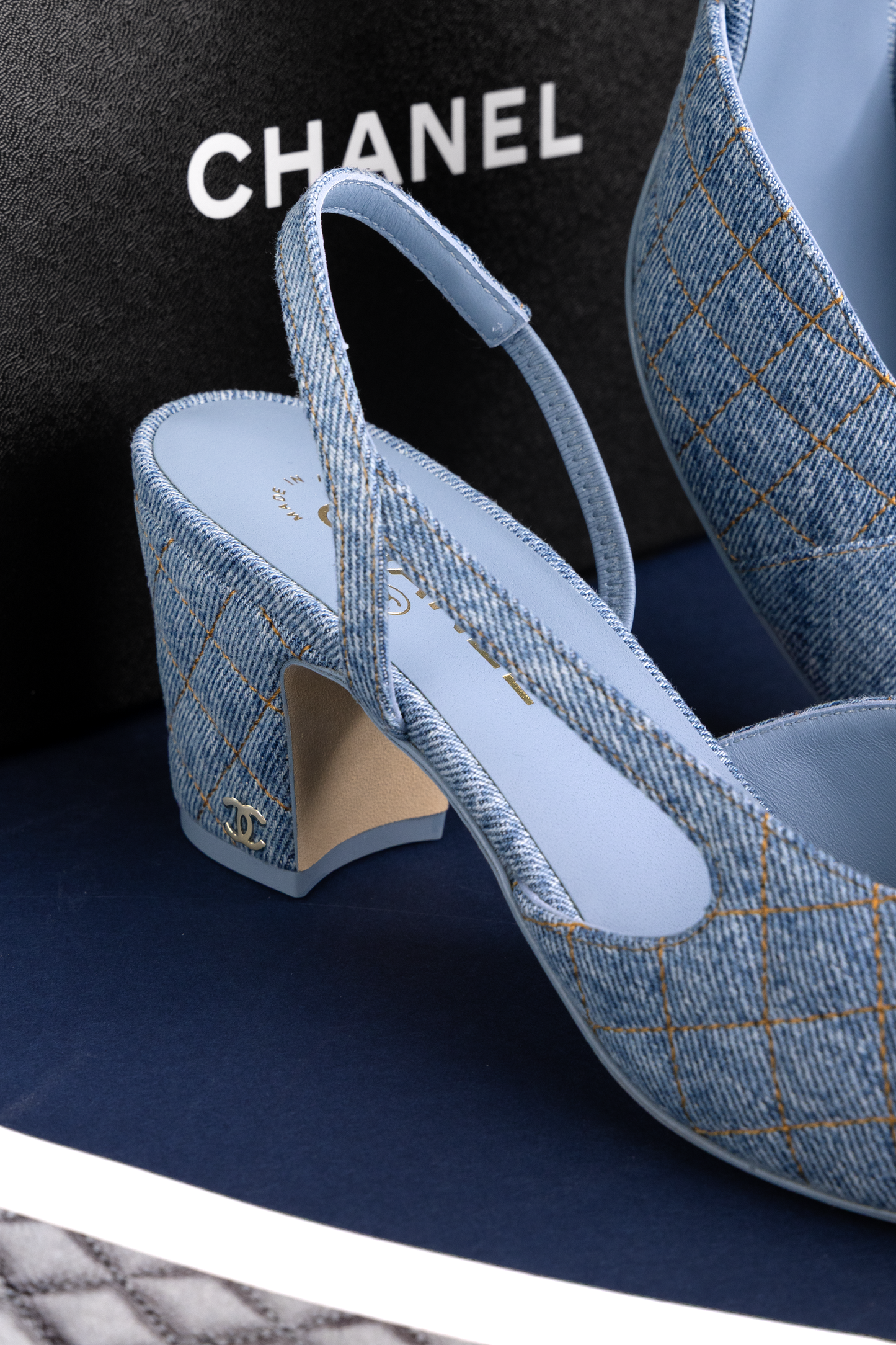 Chanel Denim Slingbacks