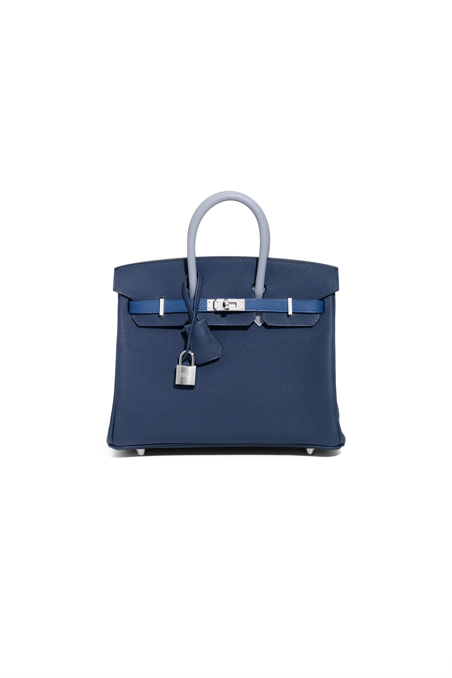 Hermès Birkin 25 Epsom Tricolor in Deep Blue/Blue Hydra/Black PHW