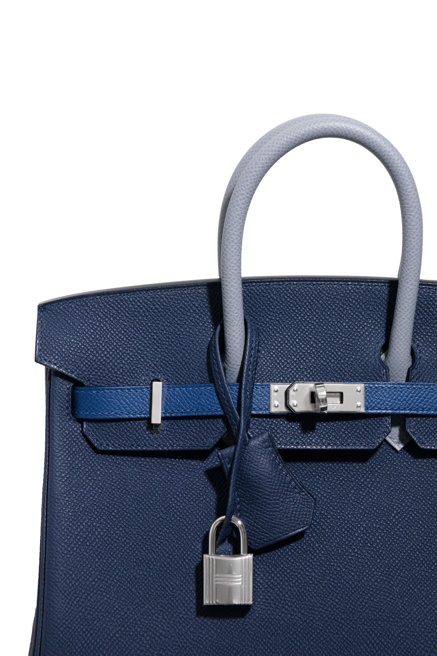Hermès Birkin 25 Epsom Tricolor in Deep Blue/Blue Hydra/Black PHW