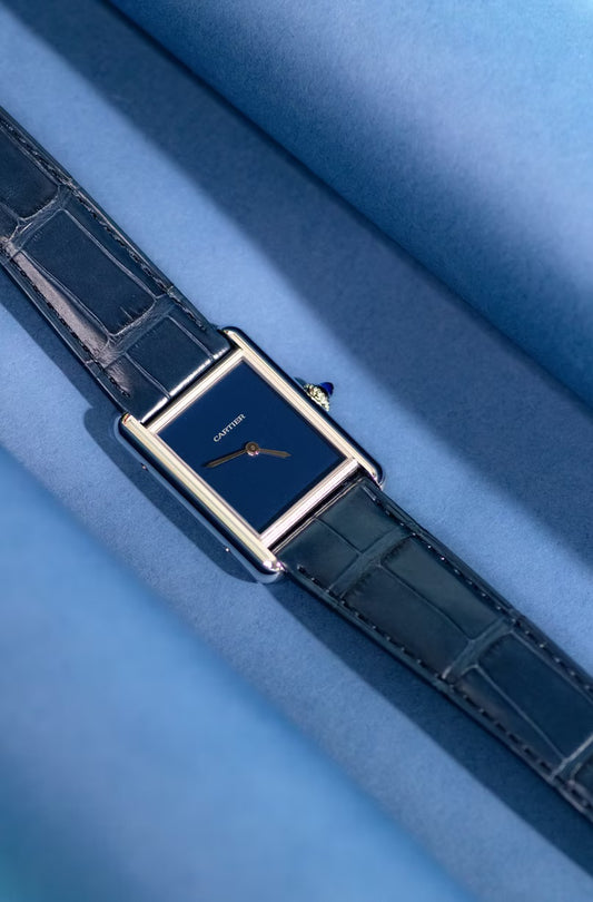 Cartier Tank Must Watch in Blue