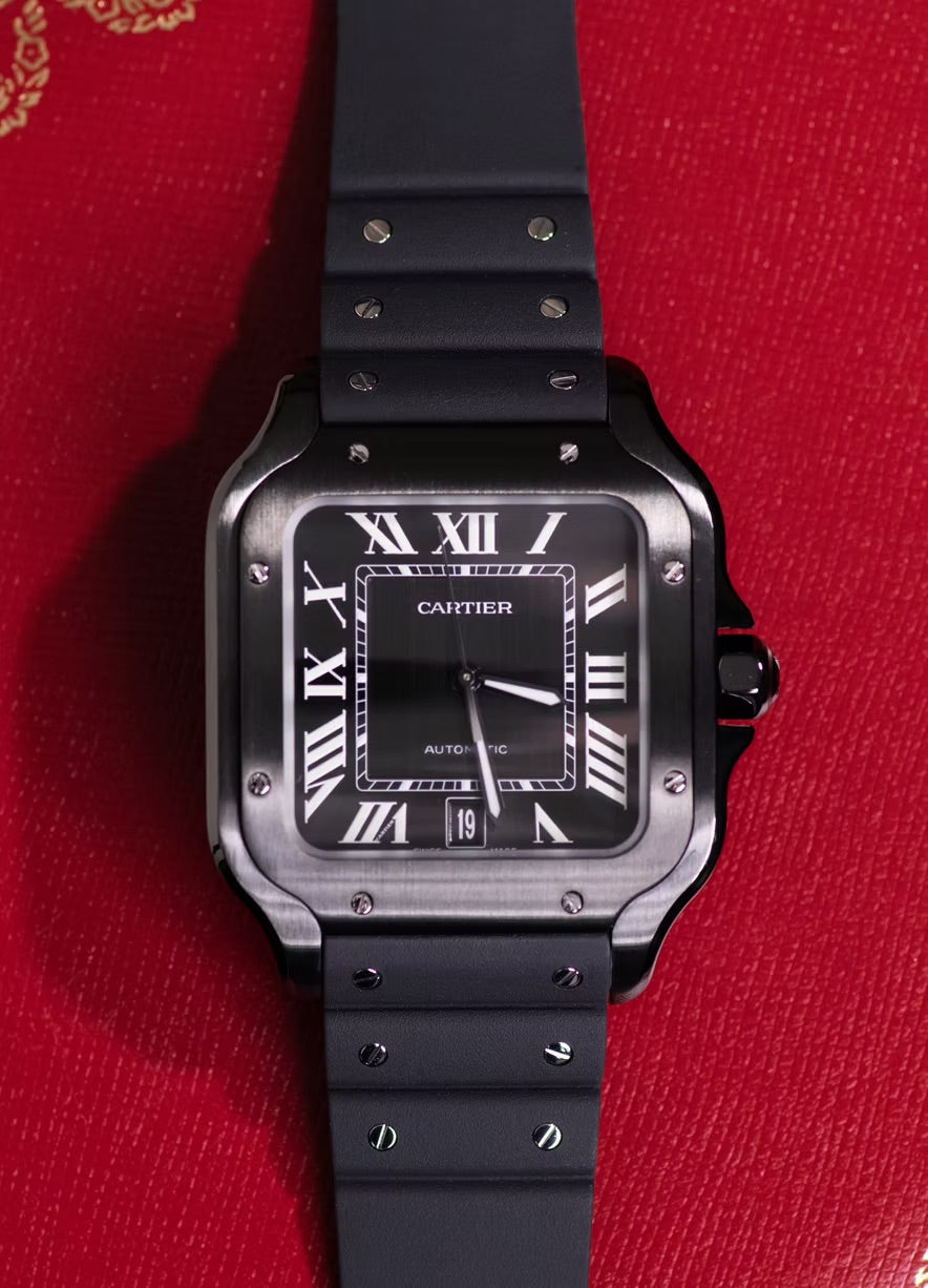 Cartier Santos De Cartier Watch with Rubber & Leather Straps