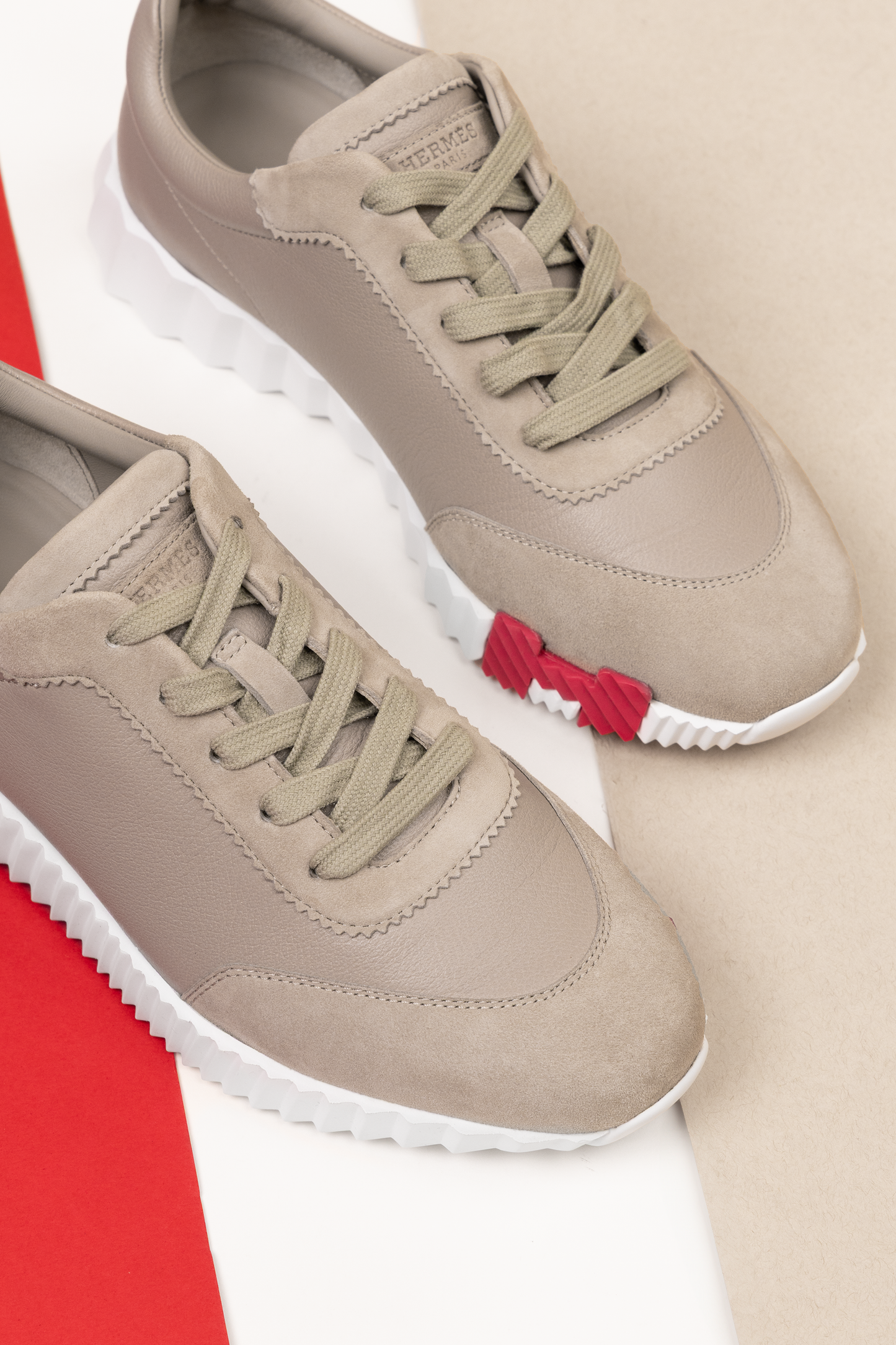 Hermès Suede Goatskin Bouncing Sneaker in Beige Galet