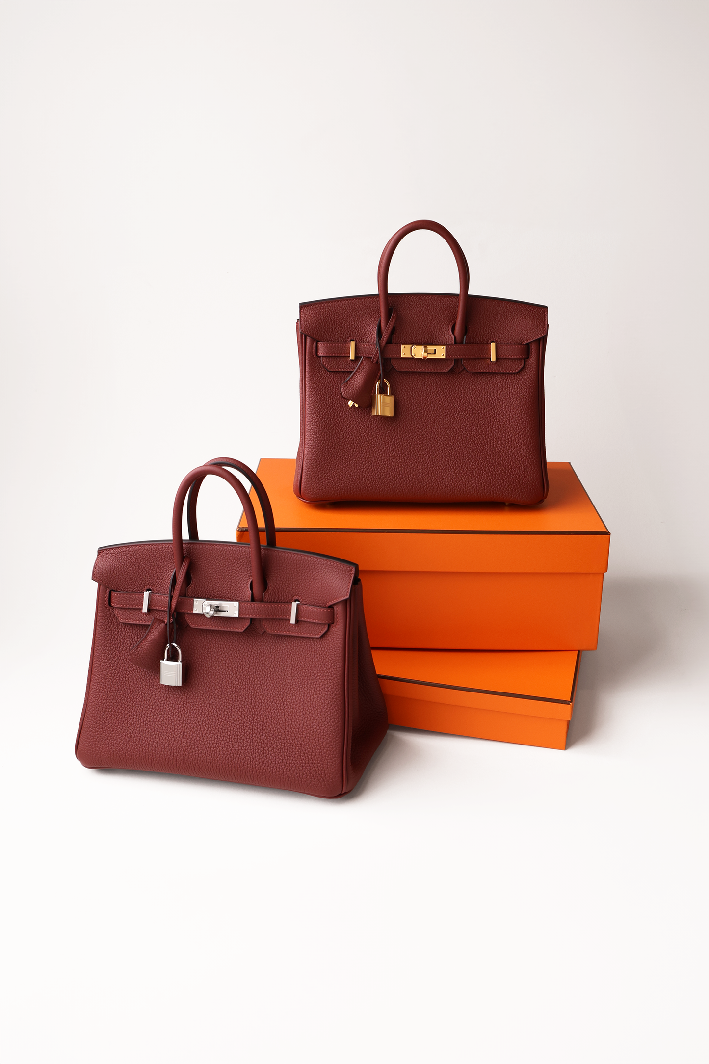 Hermès Birkin 25 Togo Rouge H in GHW & PHW