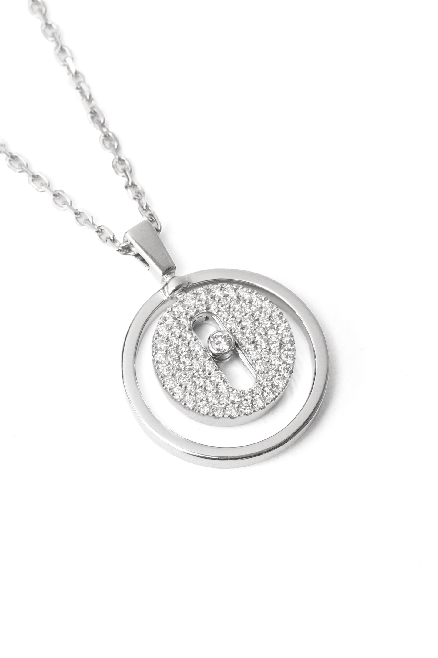 Messika Small Lucky Move Pavé White Gold Diamond Necklace