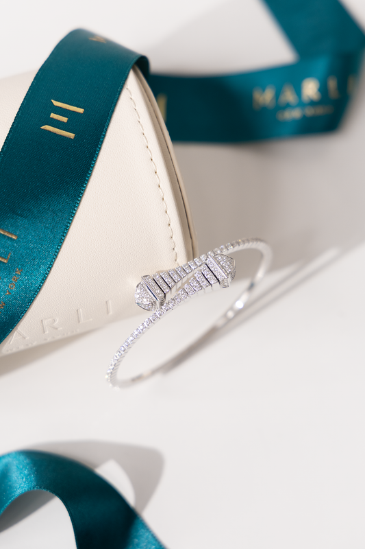 Marli Cleo White Gold Diamond Bangle