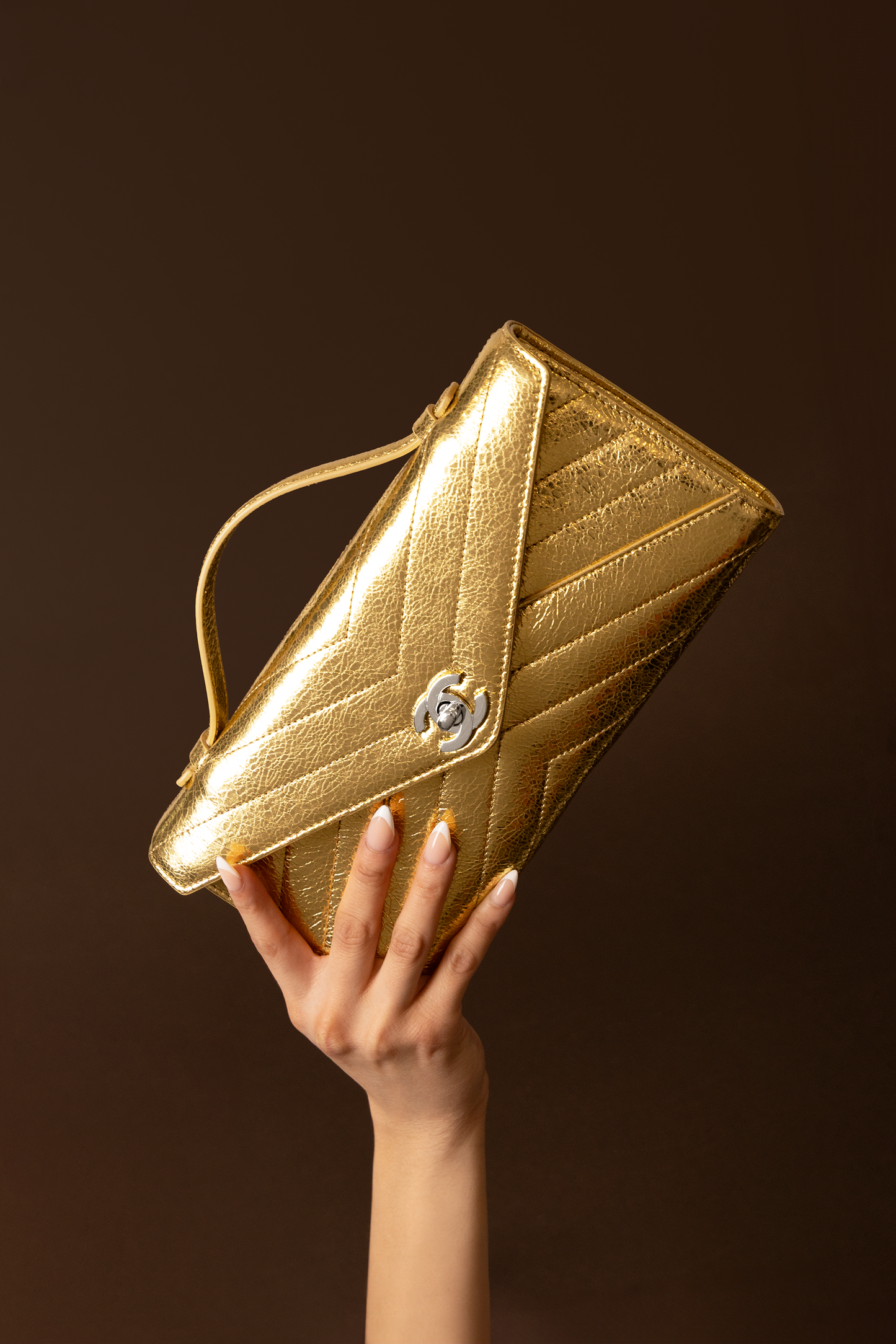 Chanel Gold Metallic Clutch