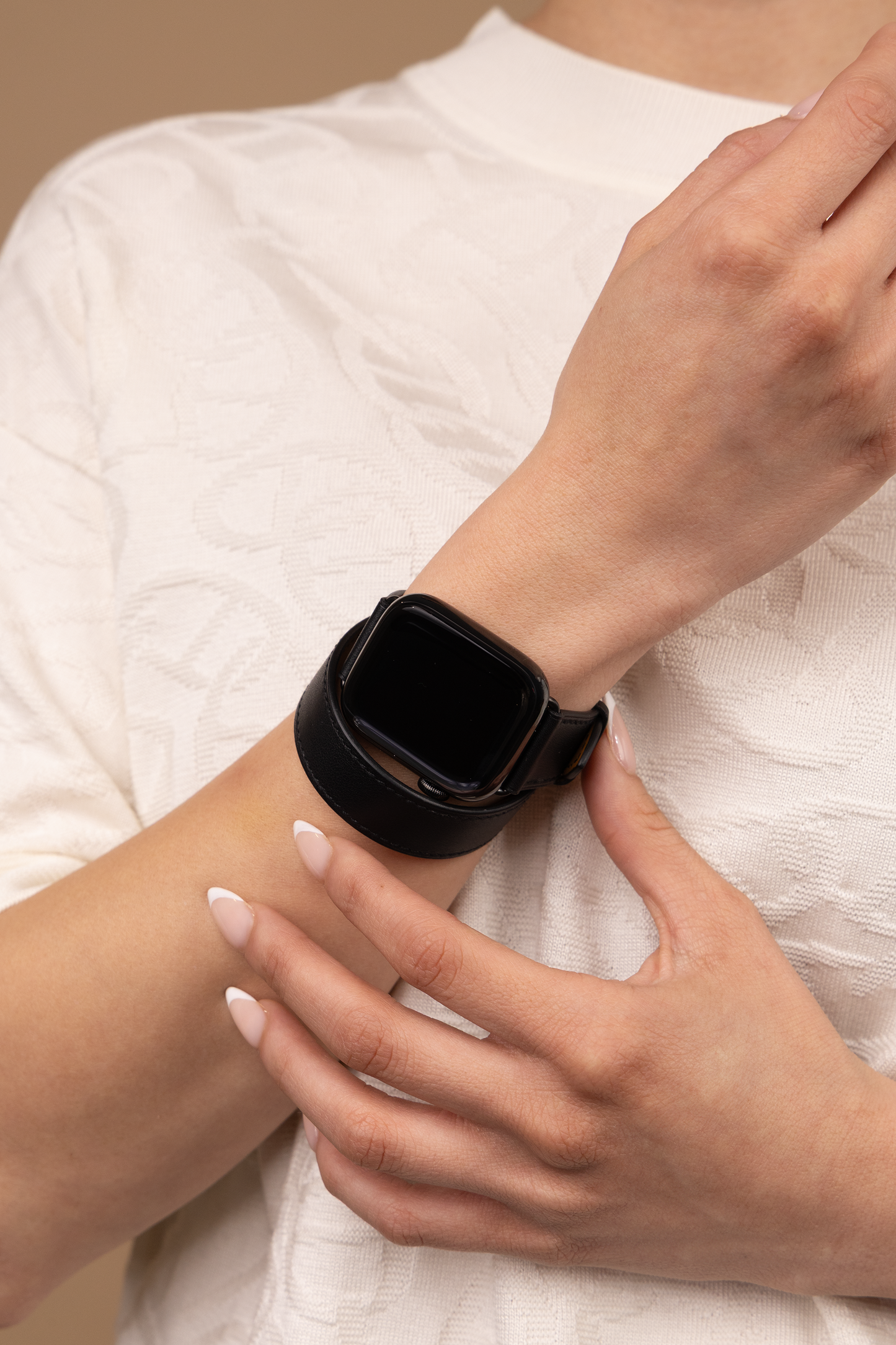 Hermès Apple Watch Black Steel with Double Tour Black Strap