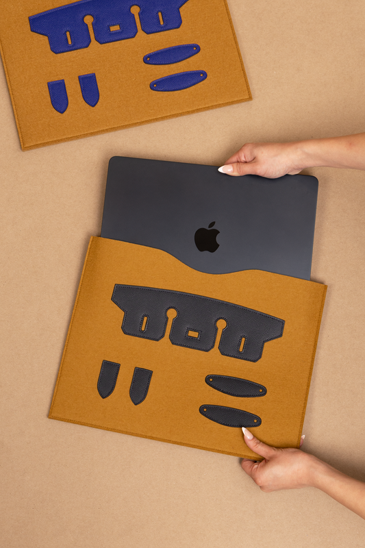 Hermès Felt Laptop Cover in Multicolor Yellow