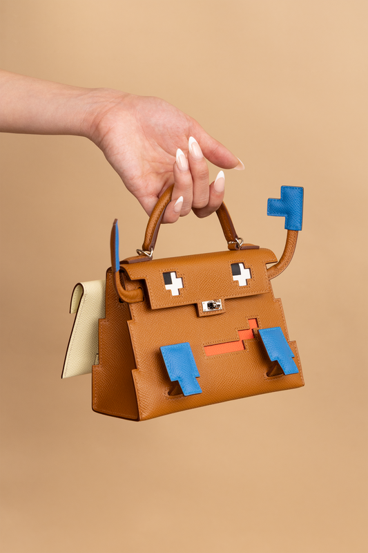 Hermès Mini Kelly Picto Doll in Gold PHW