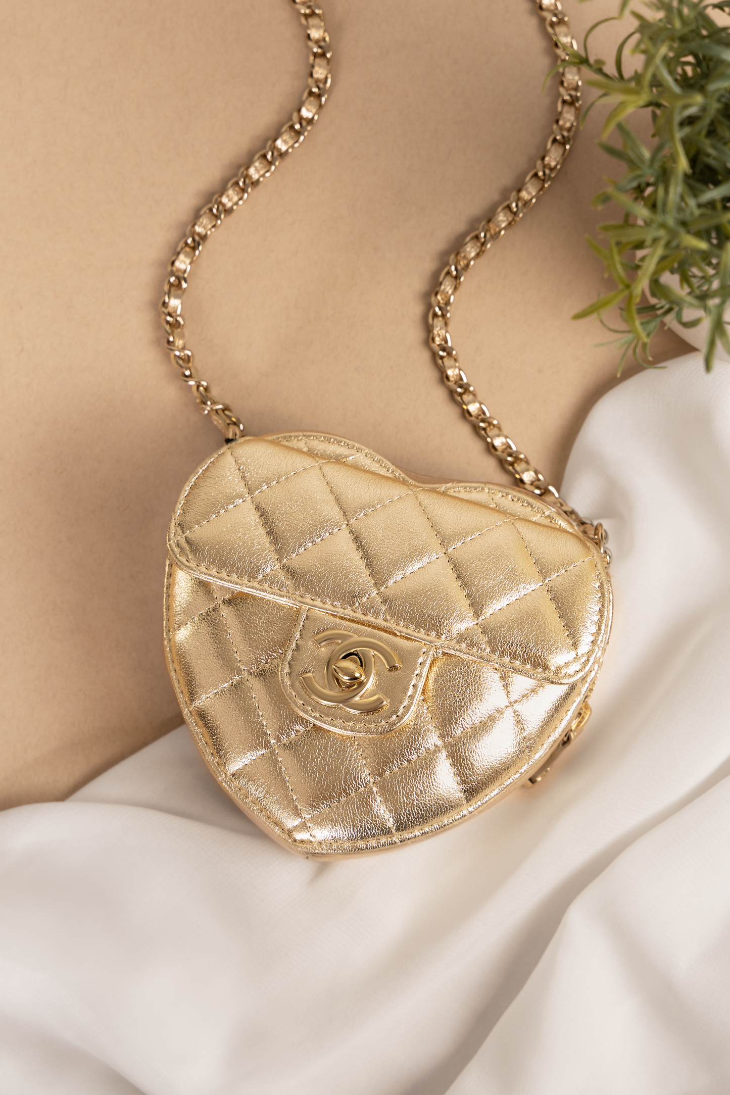 Chanel Mini Heart Bag in Light Gold