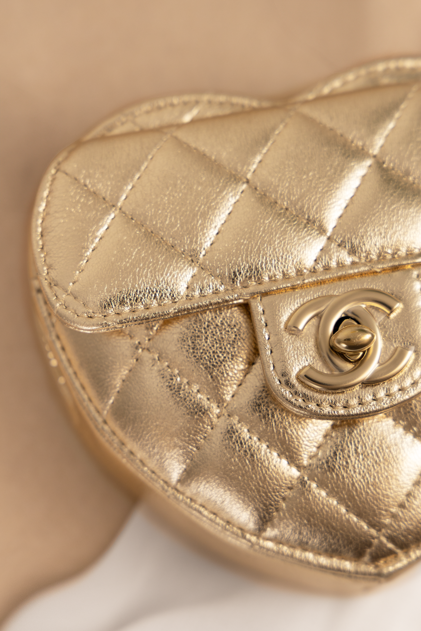 Chanel Mini Heart Bag in Light Gold