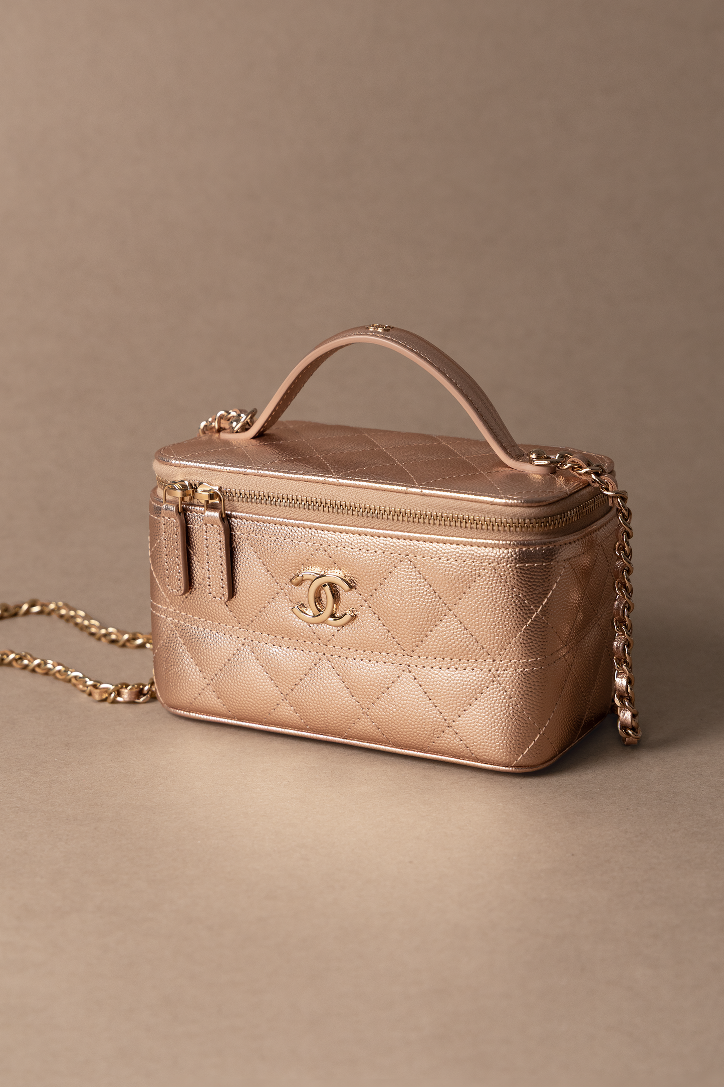 Chanel Vanity Case with Chain in Rose