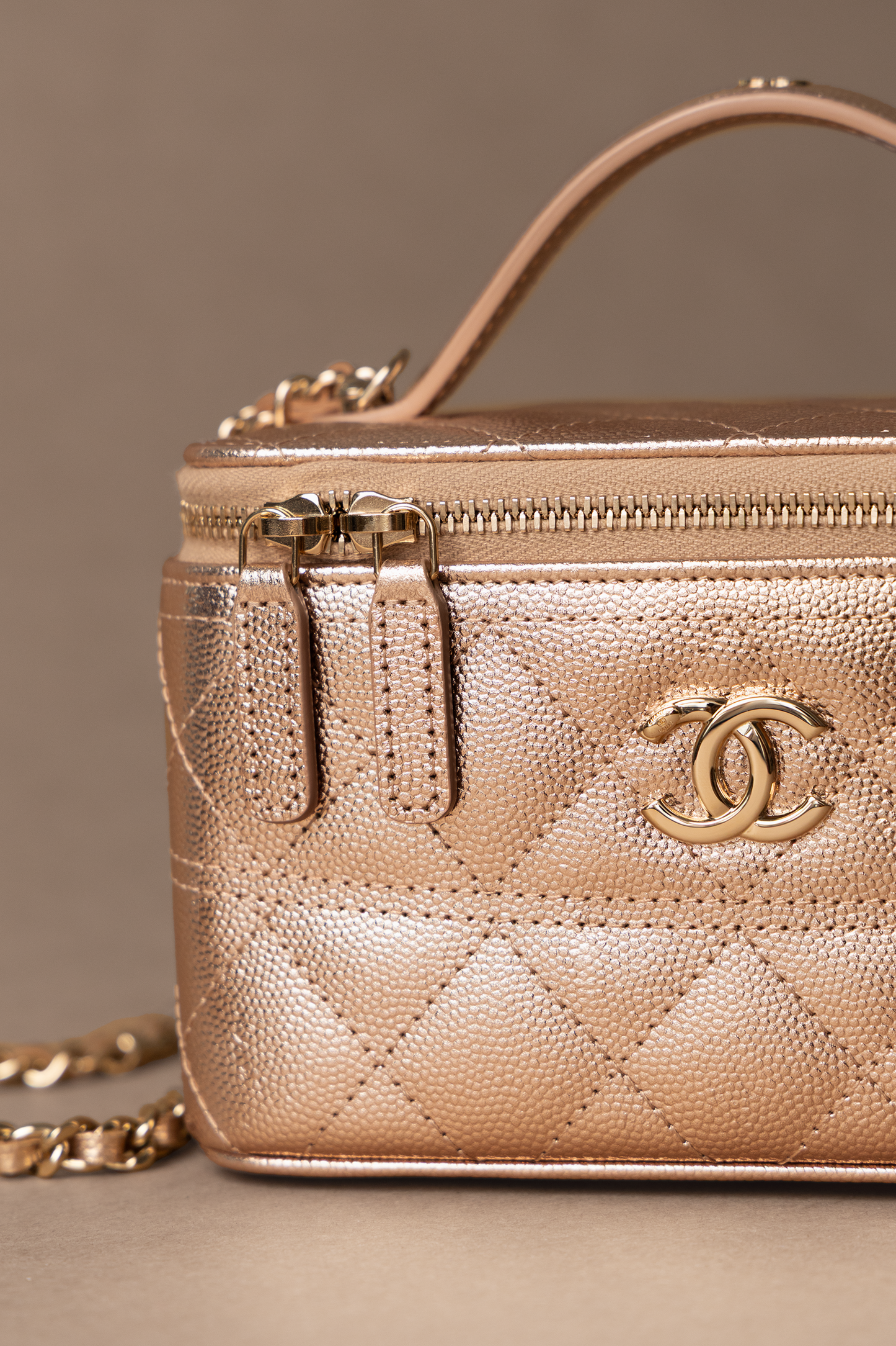 Chanel Vanity Case with Chain in Rose