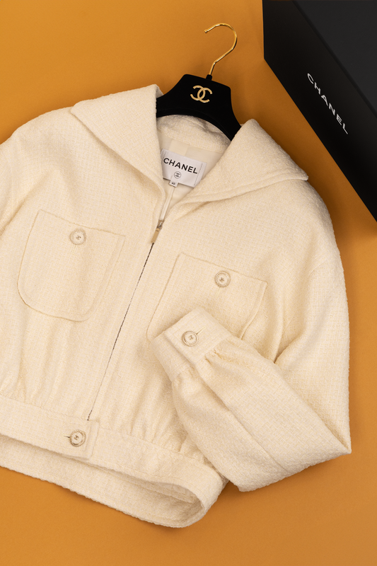 Chanel Tweed Jacket in Light Yellow