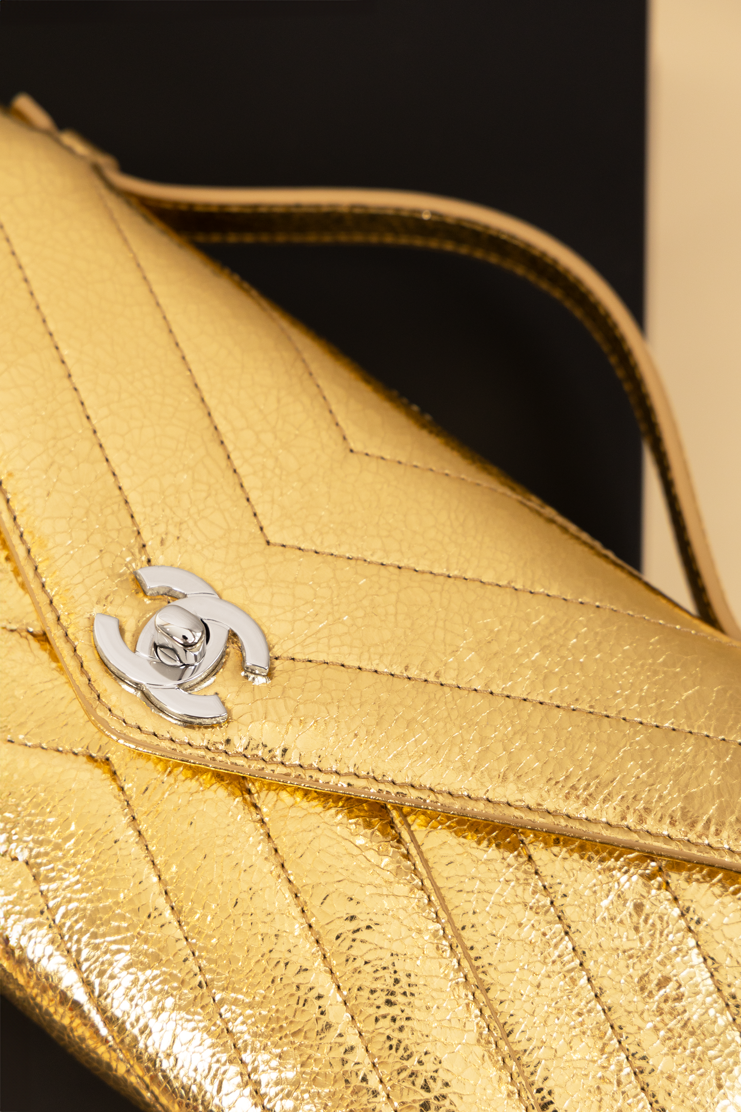 Chanel Gold Metallic Clutch