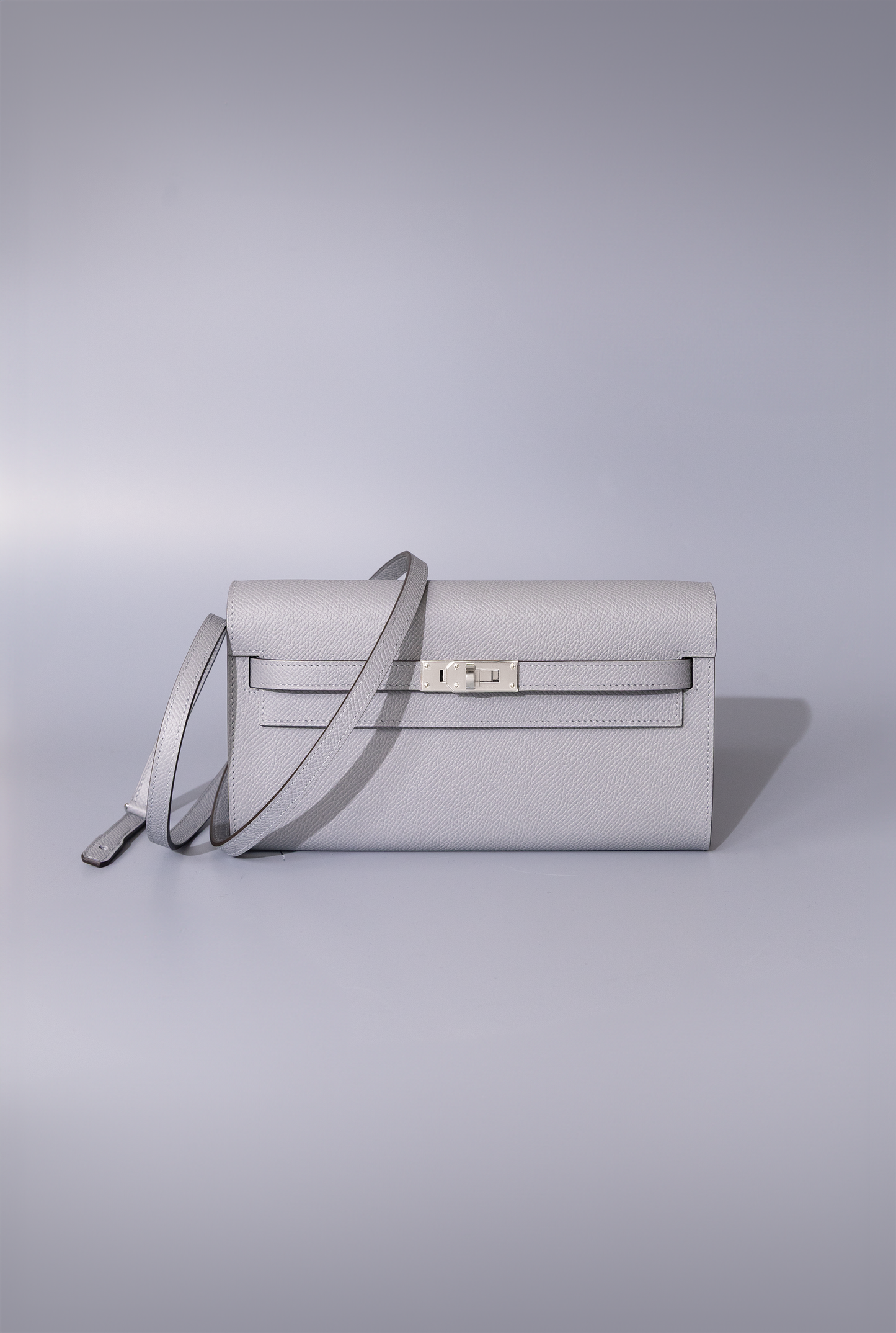 Hermès Kelly Wallet To Go Epsom in Gris Pantin PHW