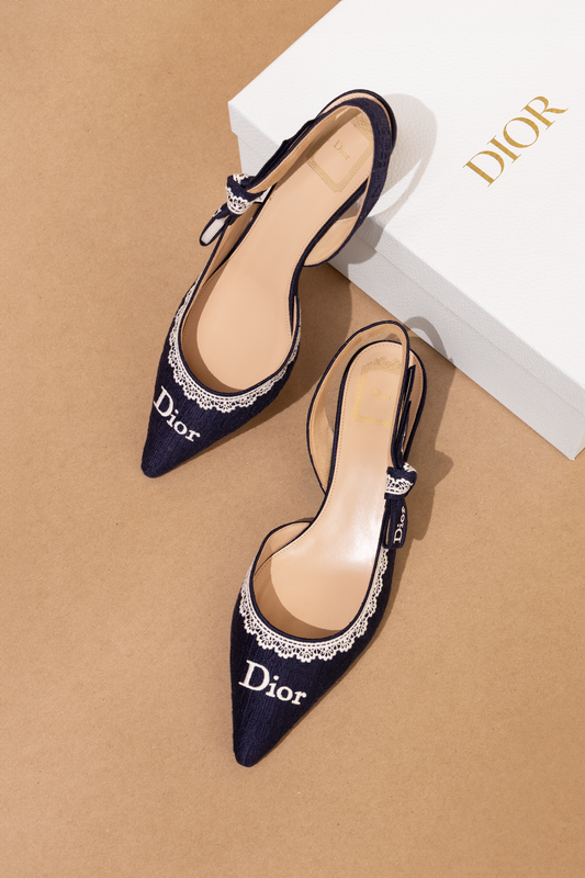Dior J'Adior Blue Slingback Pumps