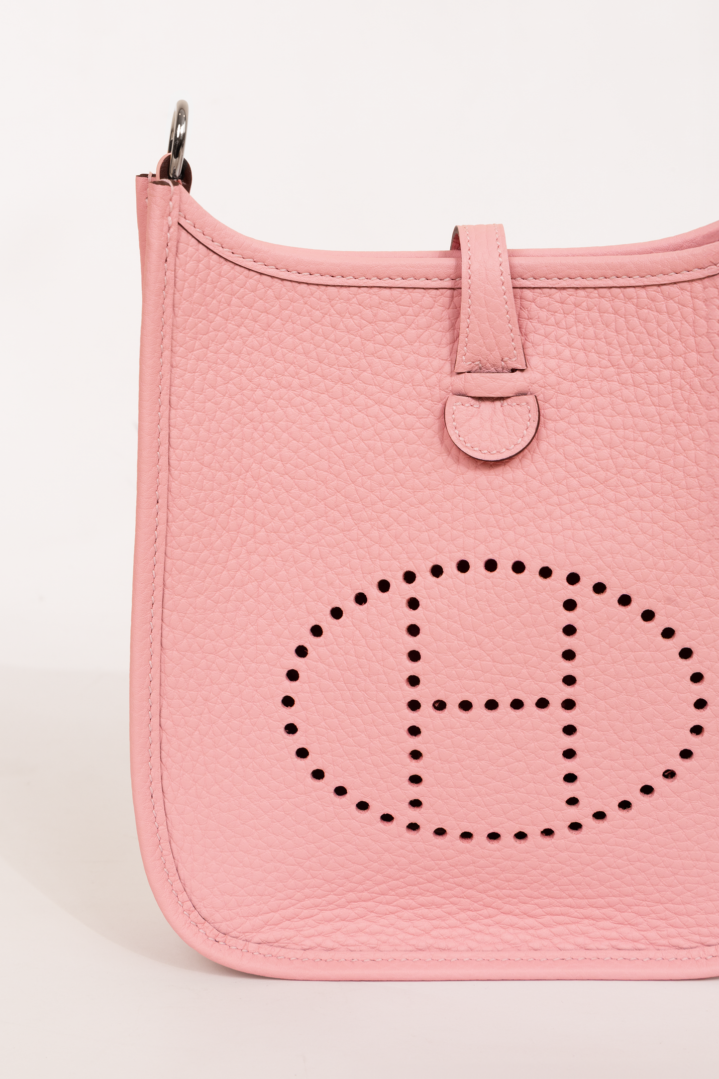 Hermès Mini Evelyne Clemence in Mauve Sylvestre PHW