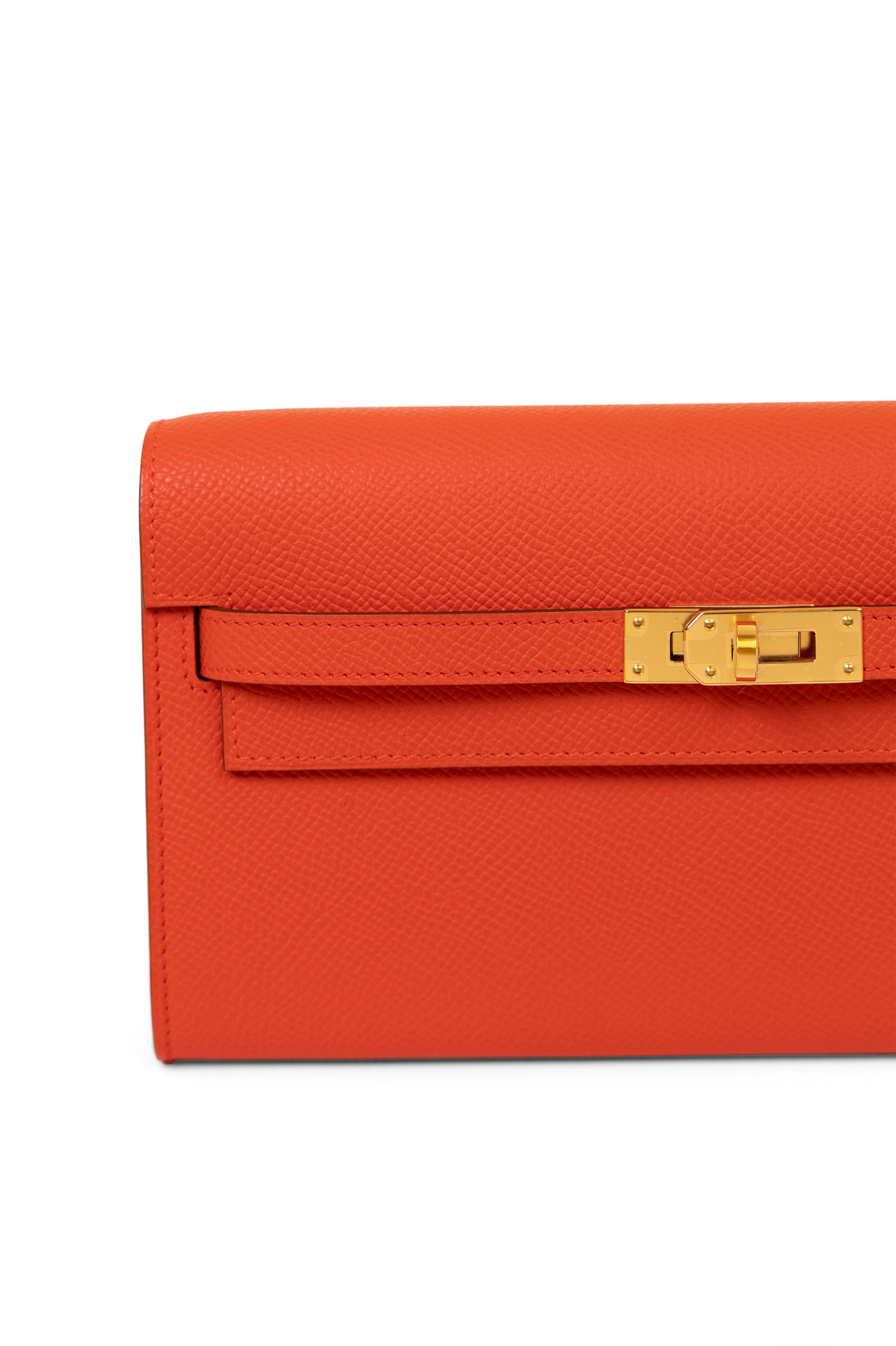 Hermès Kelly Wallet To Go Epsom in Capucine GHW