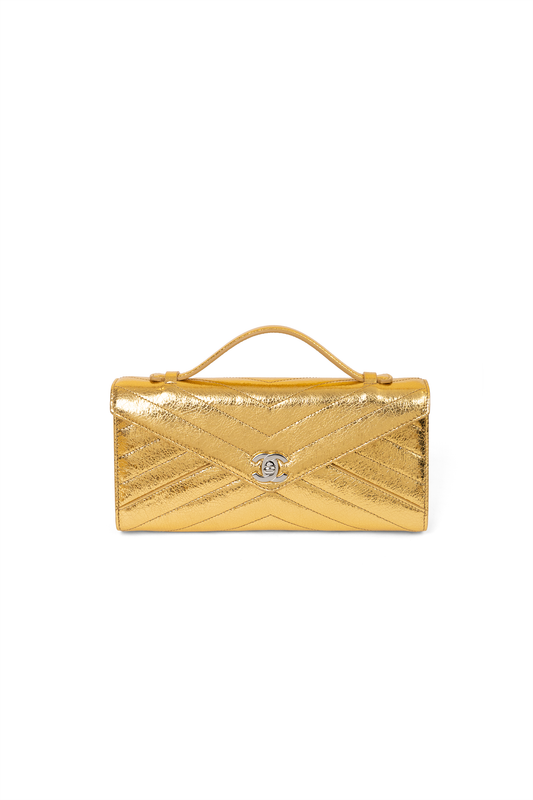 Chanel Gold Metallic Clutch