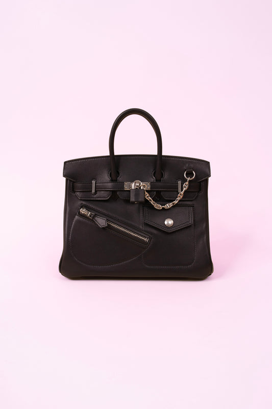 Hermès Birkin 25 Roc Black Volupto Leather PHW