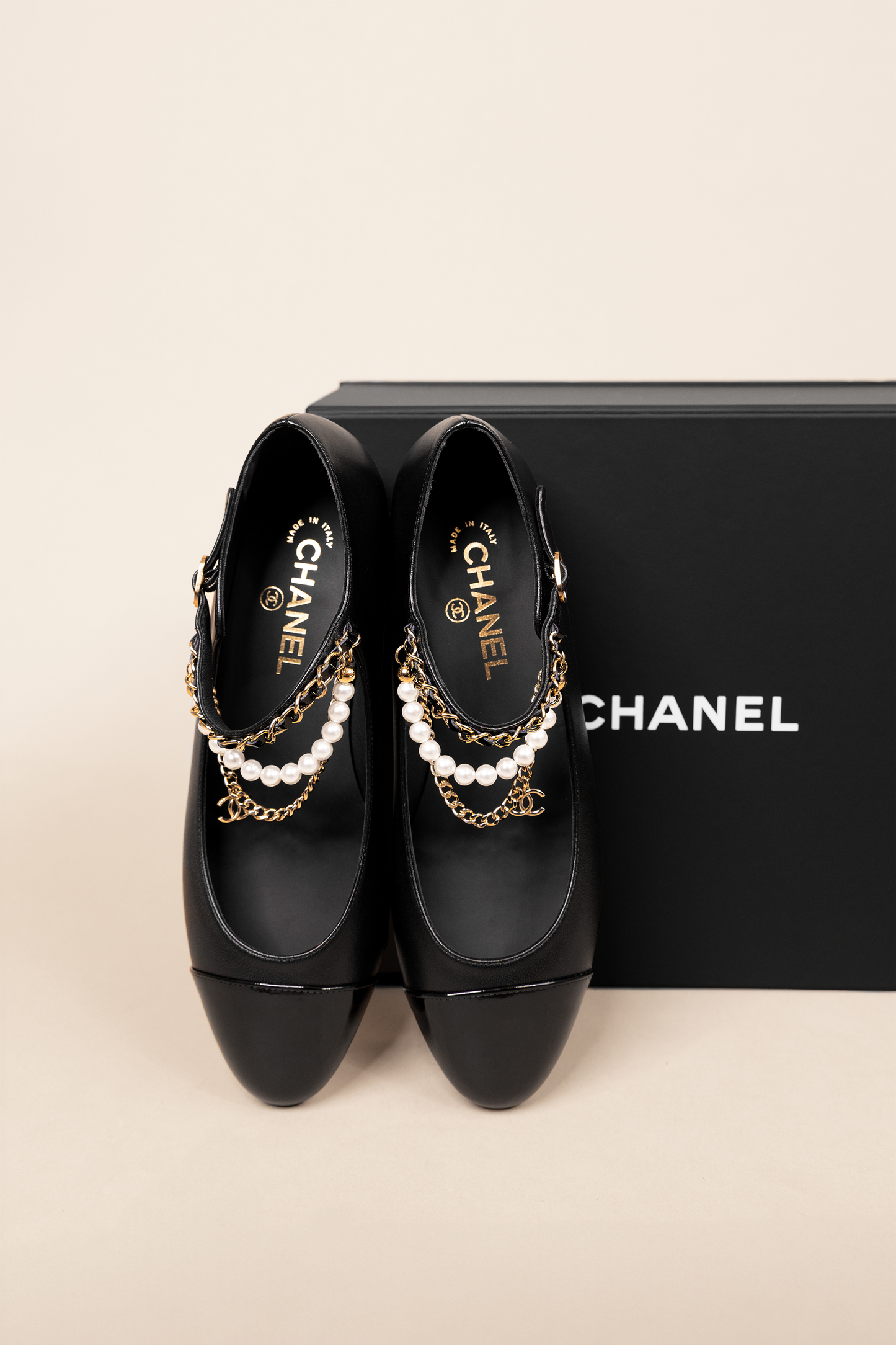 Chanel Mary Janes in Black