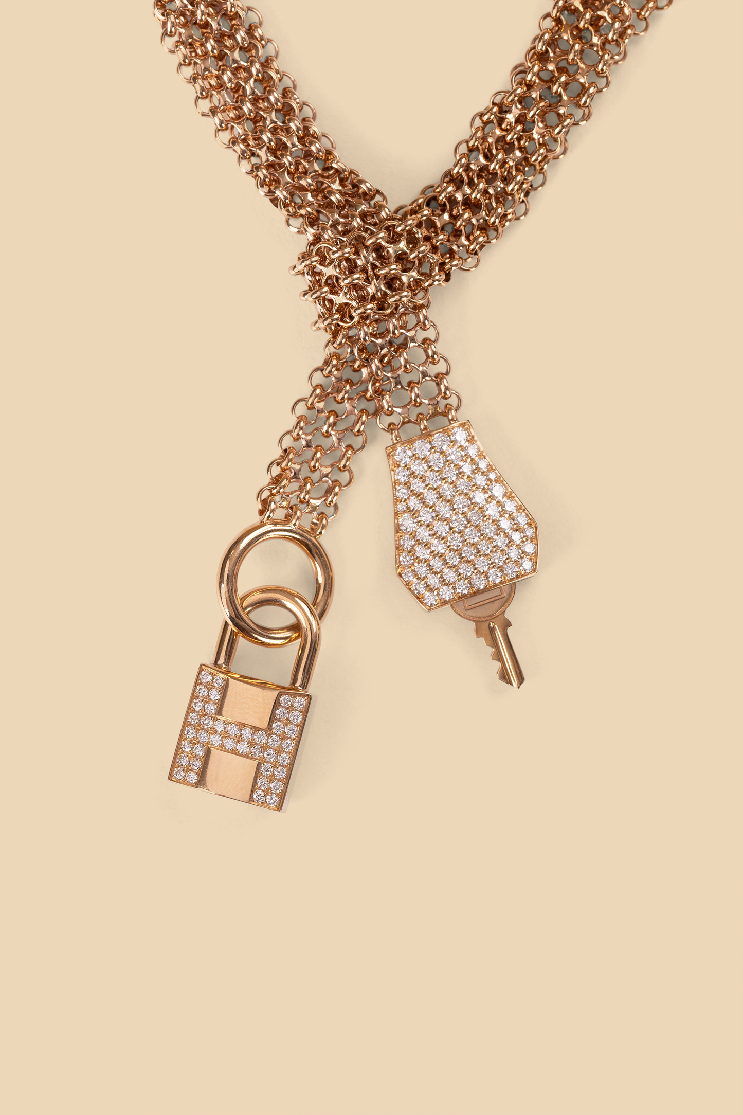Hermès Kelly Clochette Rose Gold Diamond Bracelet