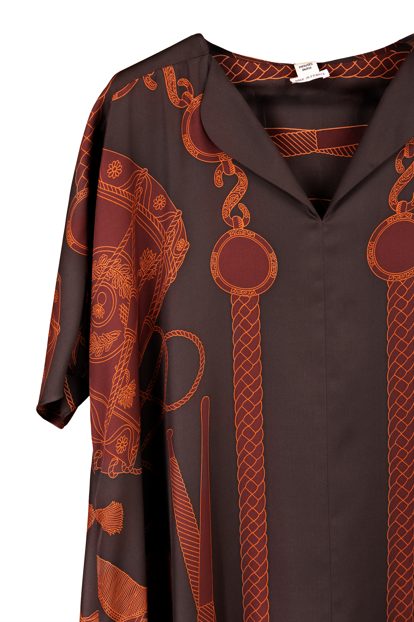 Hermes Les Tambours Silk Caftan