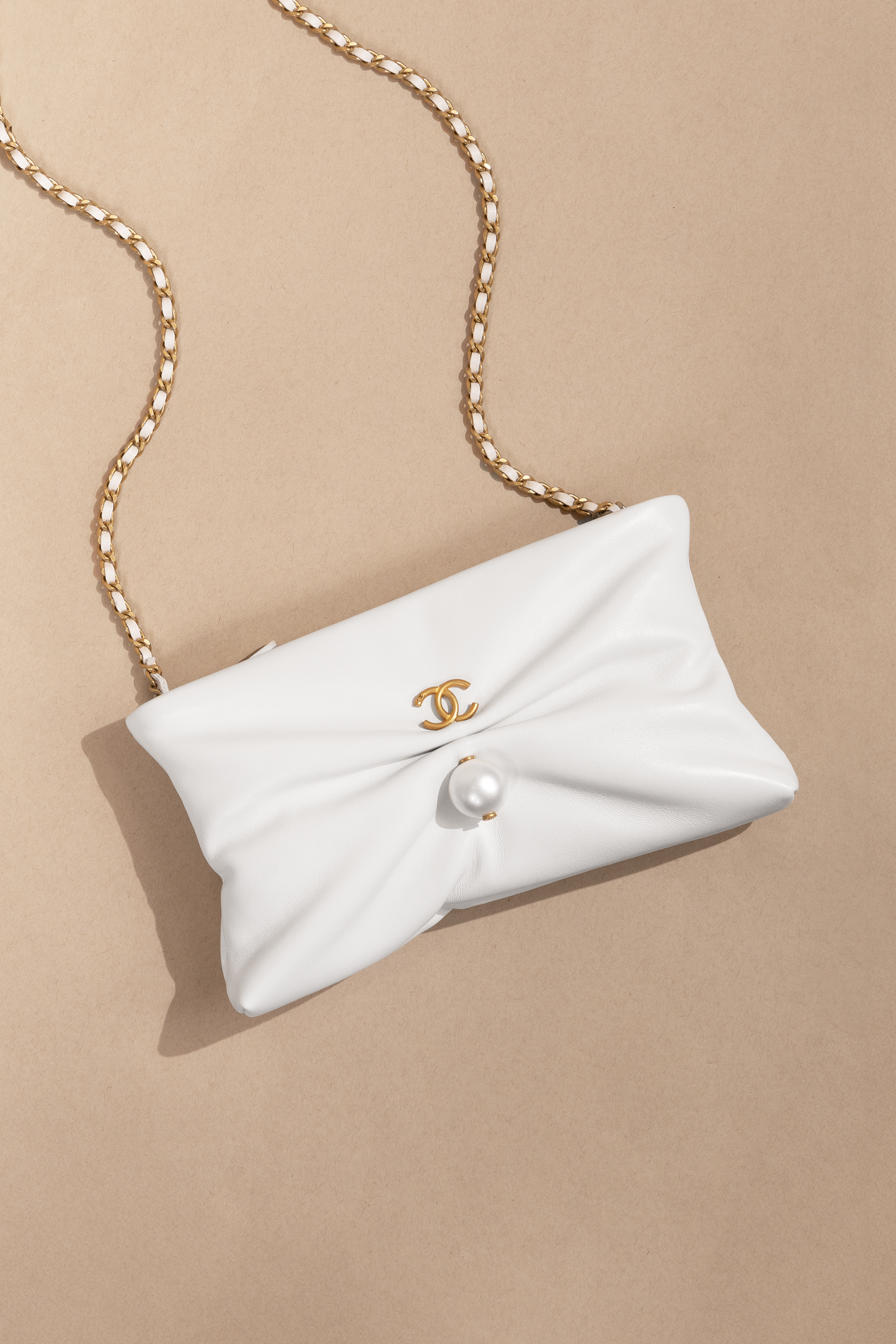 Chanel White Pearl Clutch