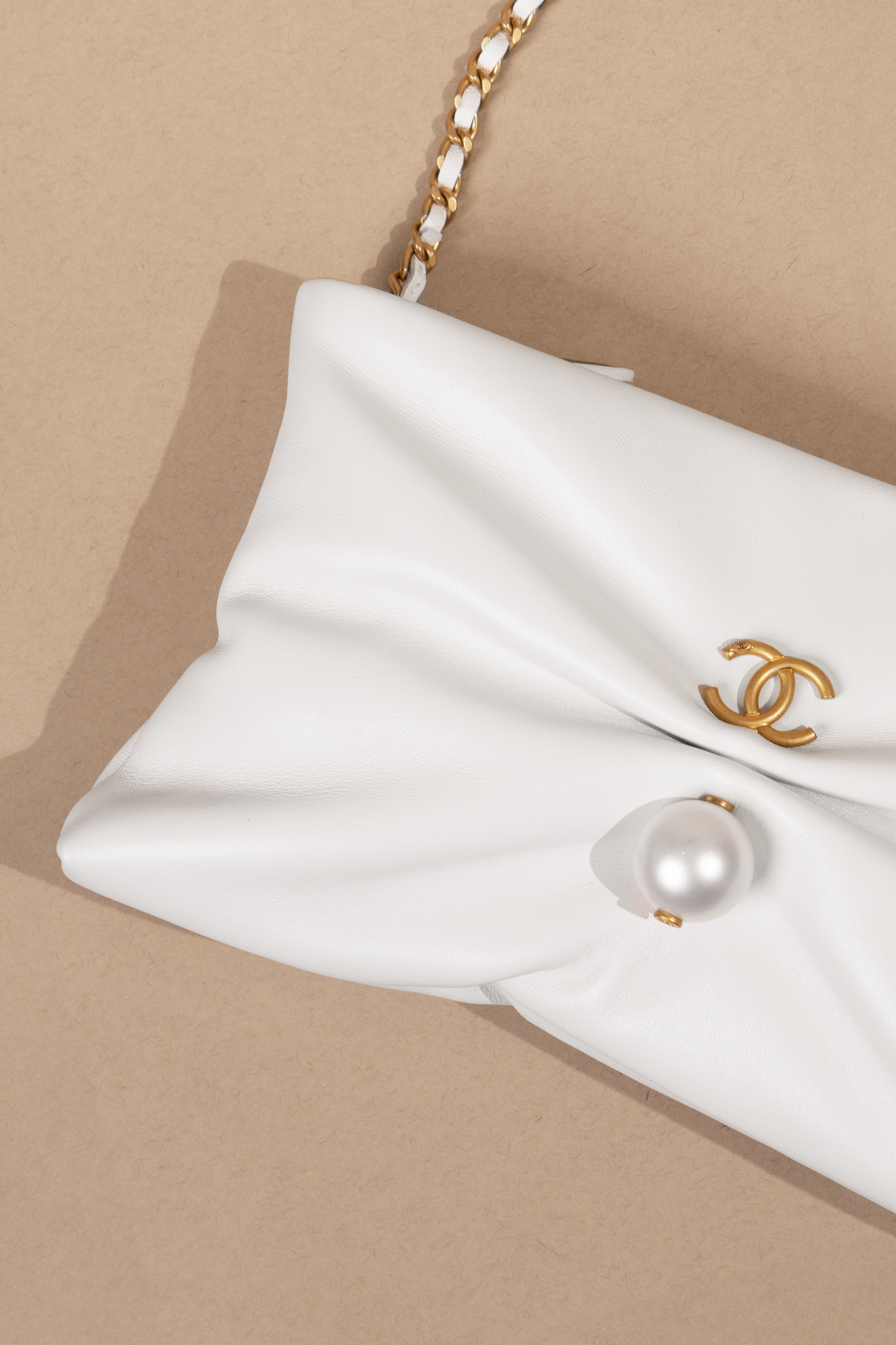 Chanel White Pearl Clutch
