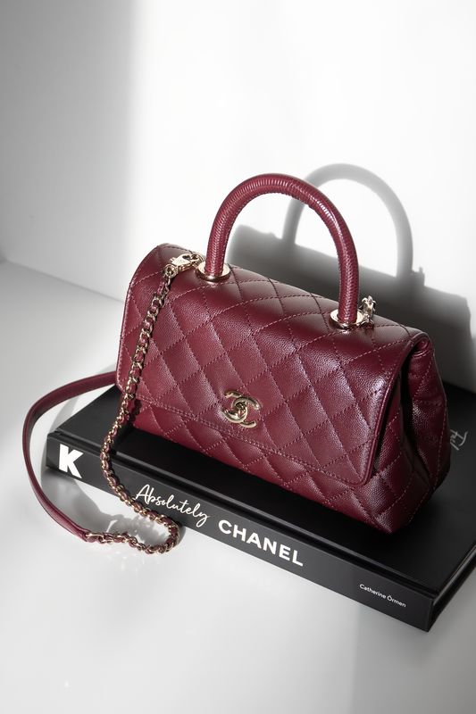 Chanel Small Coco Handle in Burgundy