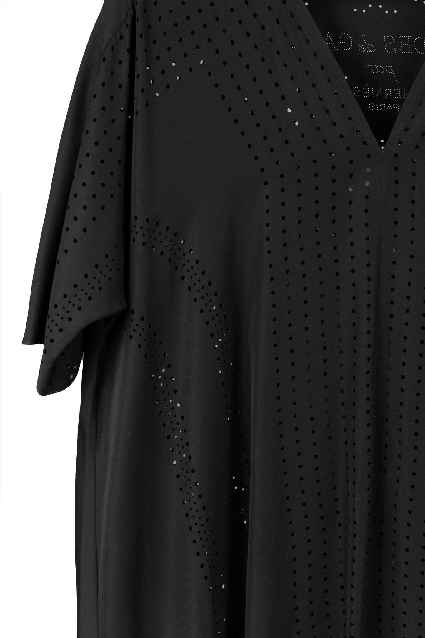 Hermes Black Silk Caftan Perforated Brides de Gala