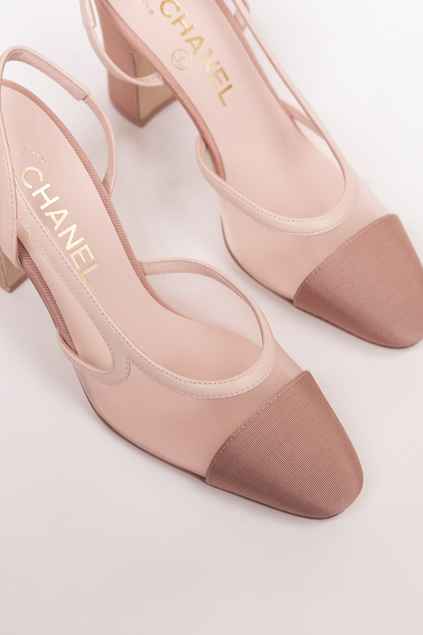 Chanel Mesh Slingbacks in Rose Clair