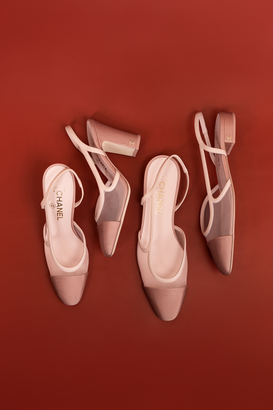 Chanel Mesh Heeled & Flat Slingbacks in Rose Clair