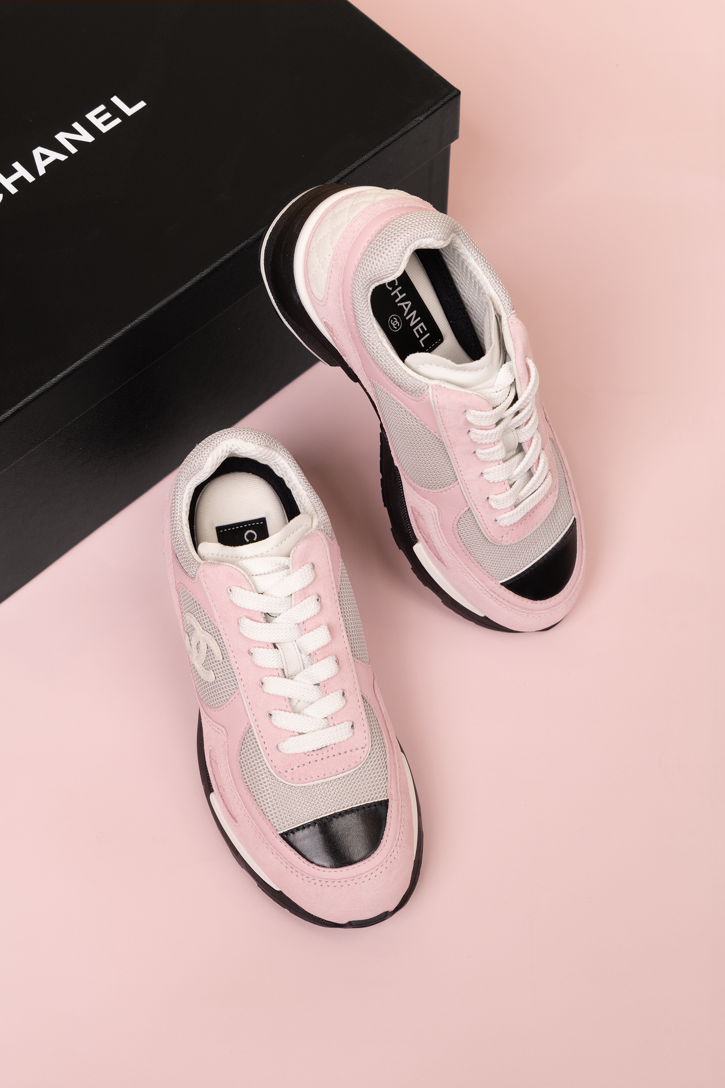 Chanel "Sport-Girl" CC Sneakers in Multicolor Pink