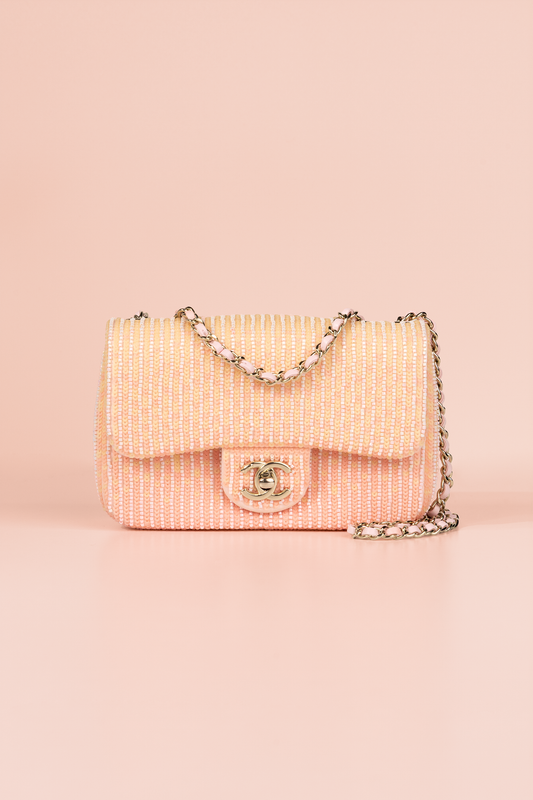 Chanel Sequin Flap Bag in Pink/Yellow